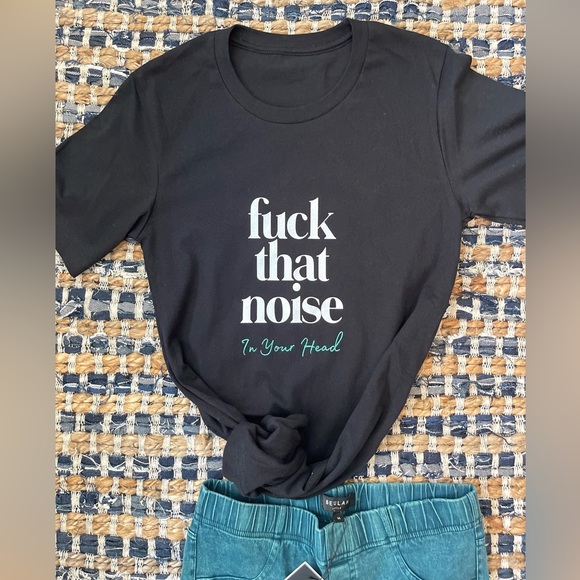 Fuck That Noise In Your Head Yoga Bitch Buttery Soft Loose Fit Tee NWT - Picture 2 of 16